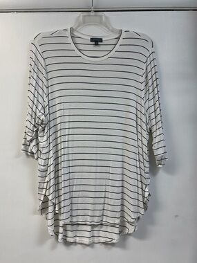 Madison White & Black Striped Relaxed Tunic